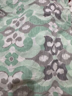 Floral Mint & Gray Patterned Fabric
